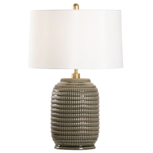 Cooper Ceramic Table Lamp, Gray