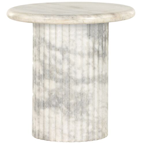 Milan Fluted Marble End Table