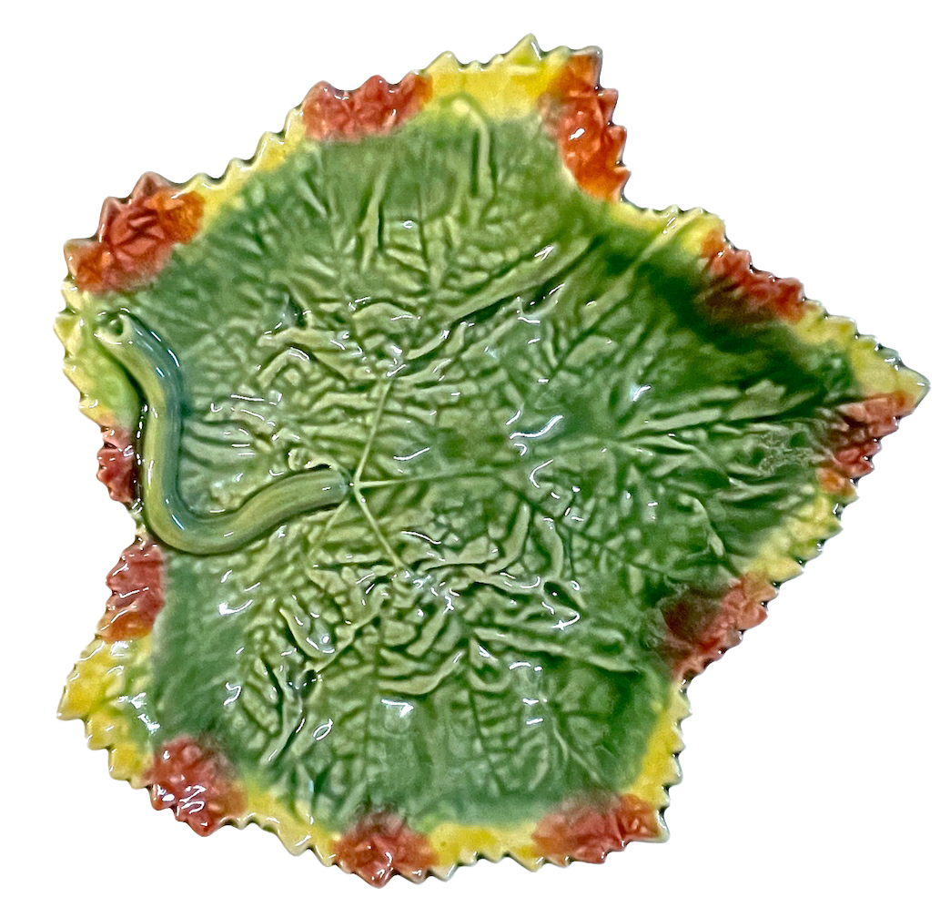 Portuguese Majolica Leaf Dish~P77657638