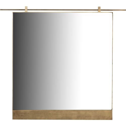 Zander Wall Mirror, Antique Brass~P111116575
