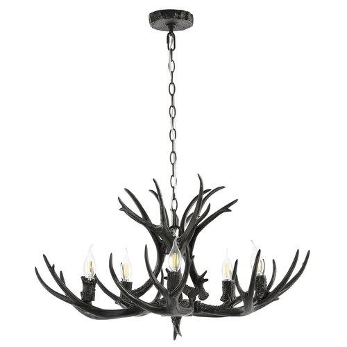 Krystos 5-Light Resin  Antler Chandelier