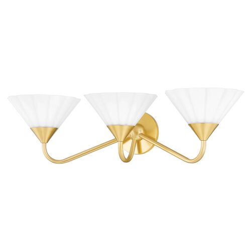 Kelsey 3-Light Glass Bathroom Vanity Wall Sconce