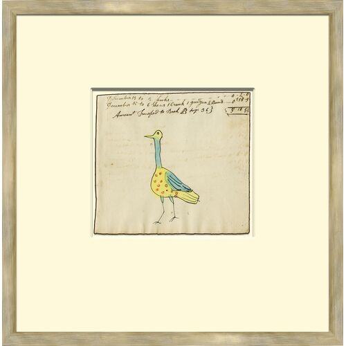 Yellow Bird with Spots Mennonite Ledger Drawing Yellow Bird with Spots Mennonite Ledger Drawing
