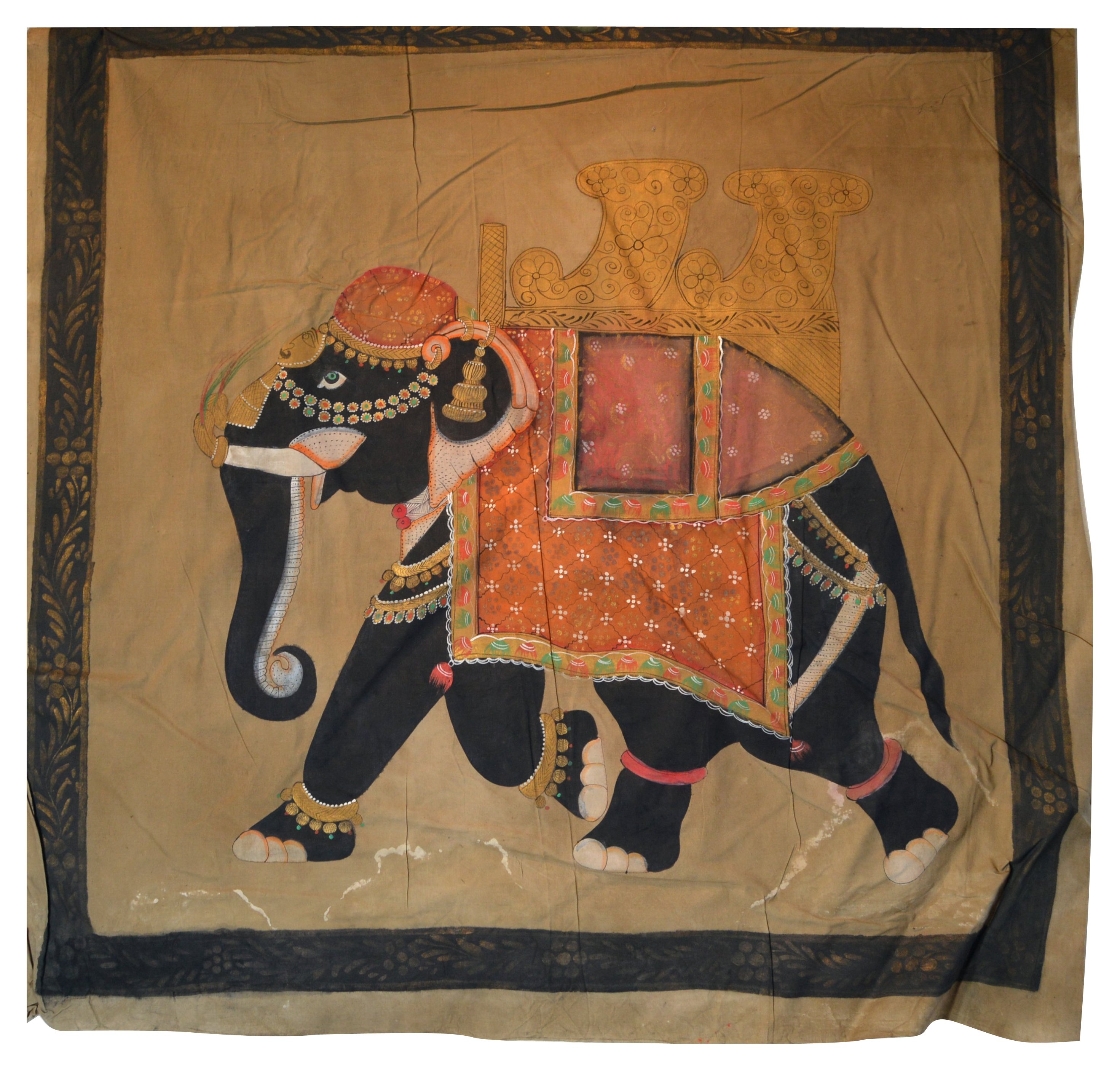 Antique Mughal Indian Elephant Painting~P77438911