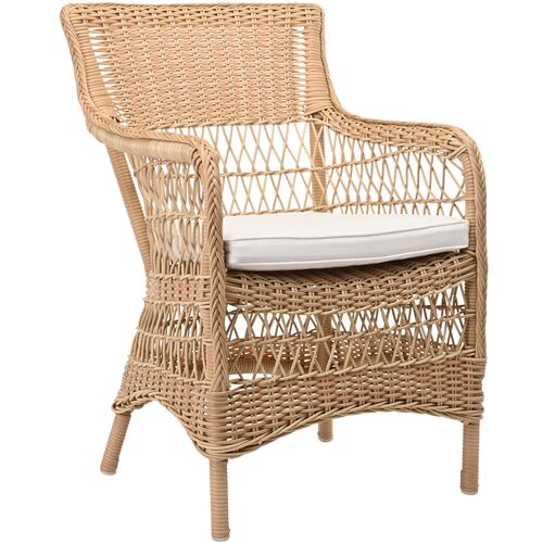Marie Outdoor Armchair, Natural/White