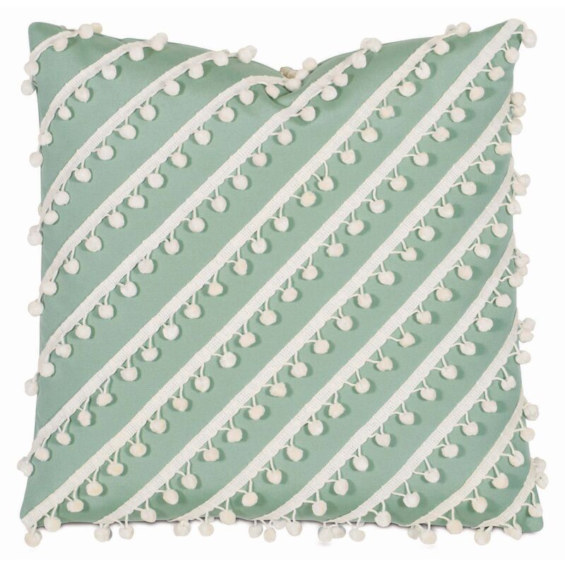 Maddie Outdoor Pillow, Green/White Sunbrella