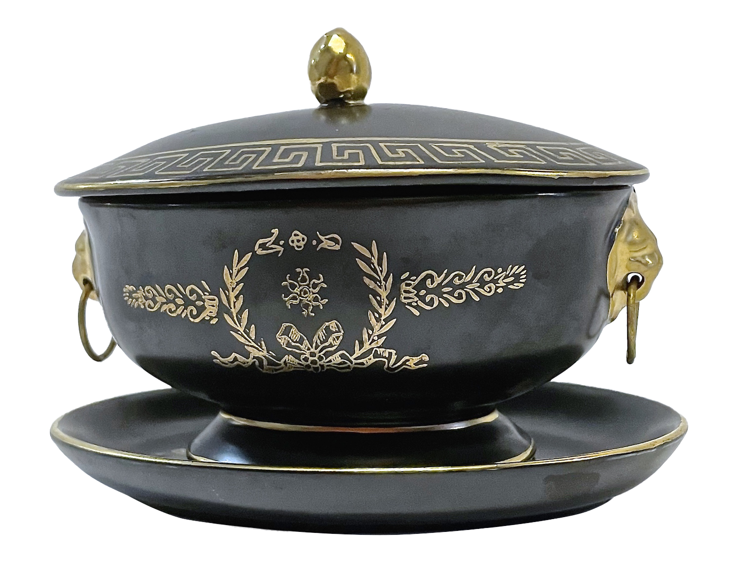 Porcelain Black & Gold Classical Jar~P77662374