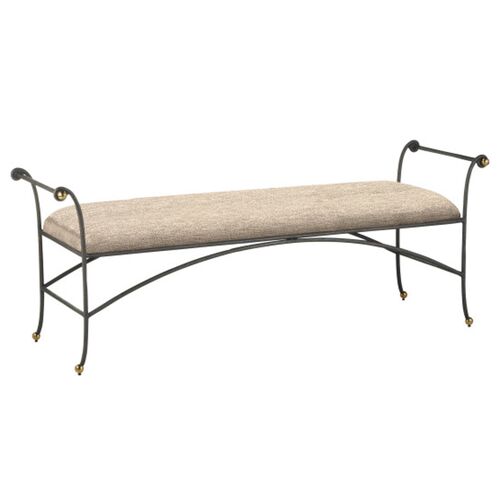 Mabel Performance Fabric Bench, Barrett Sandstone