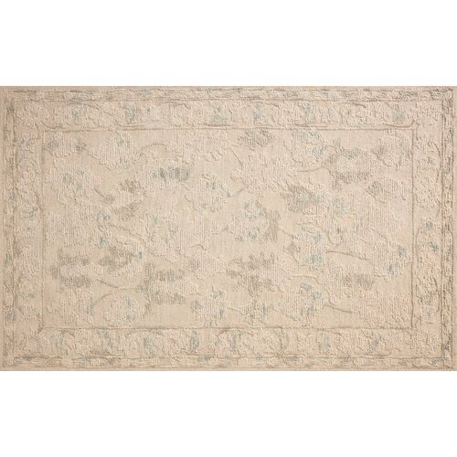Orra Hand Tufted Wool Rug, Ivory/Sky