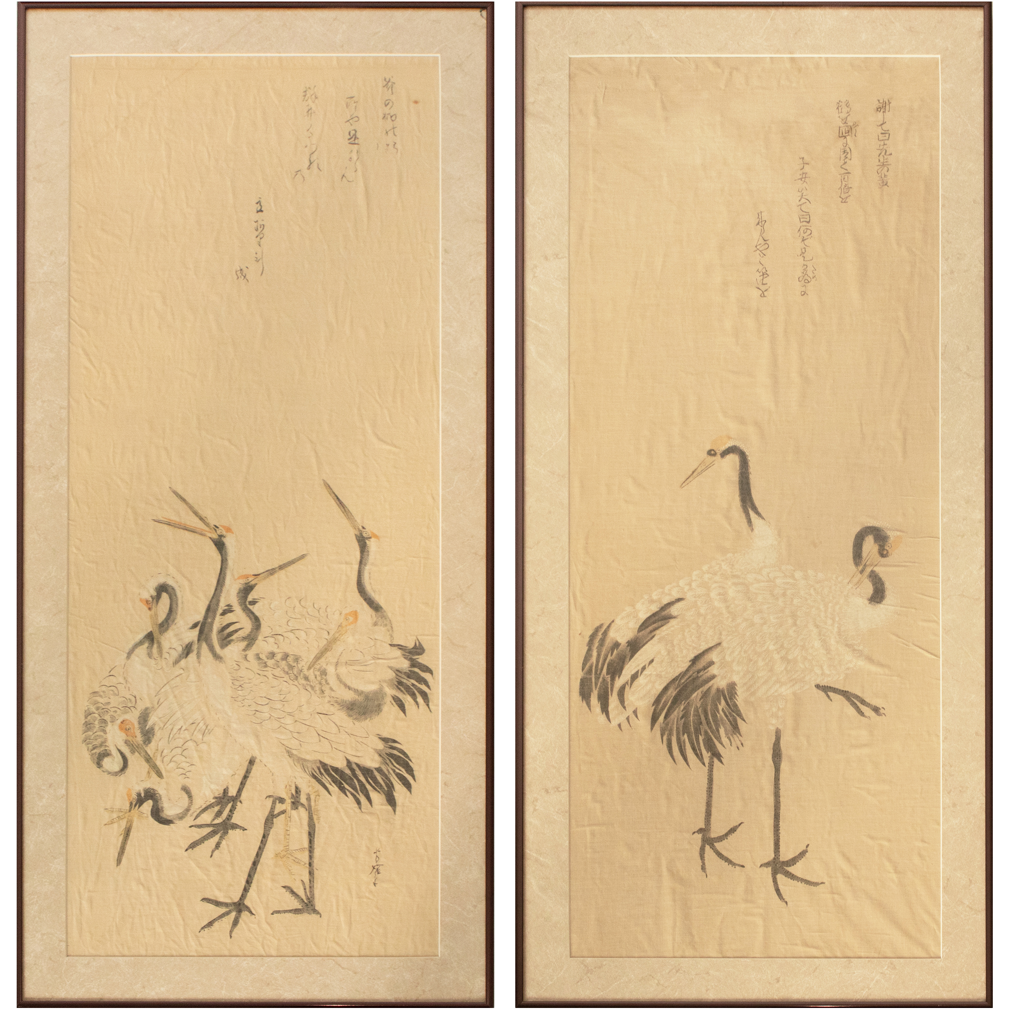 Pre-1940s Japanese Painted Silk Panels~P77684511