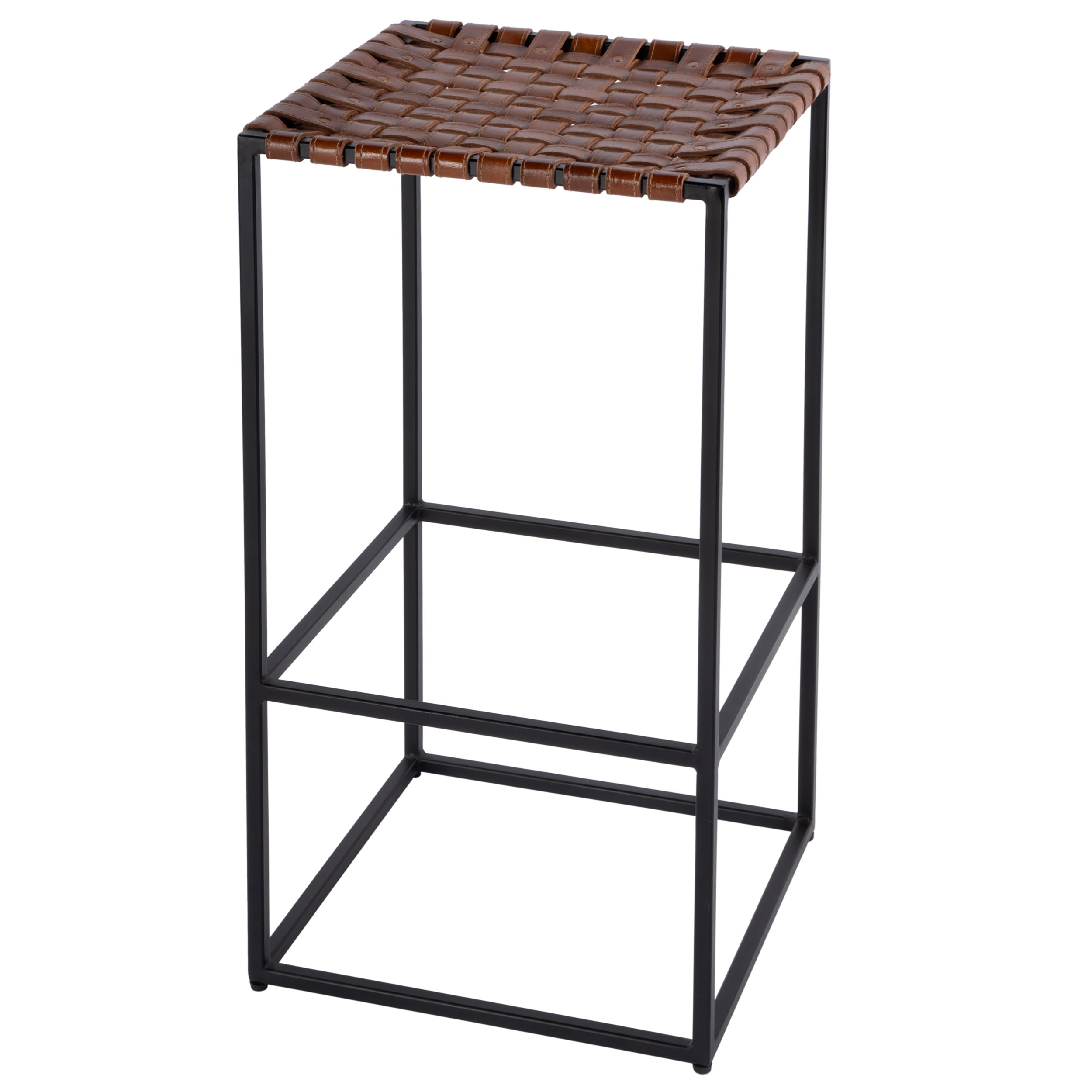 Callen Bar Stool, 30" Seat Height, Brown Leather Callen Bar Stool, 30" Seat Height, Brown Leather