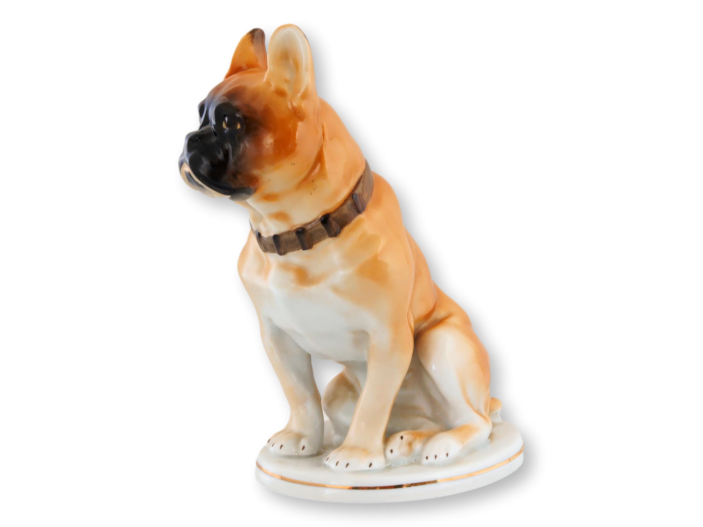 Porcelain Boxer Dog Figure~P77687475