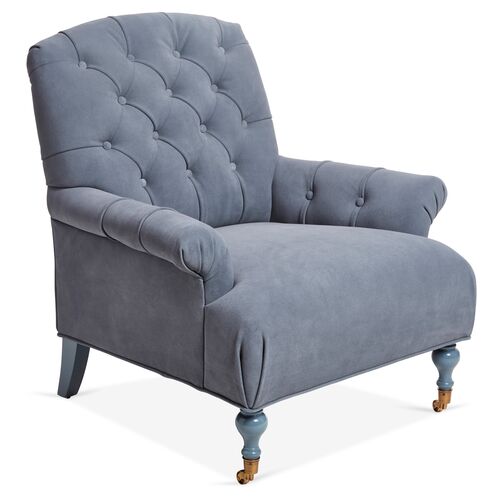 Harrison Tufted Accent Chair, Adriatic Suede~P77543787