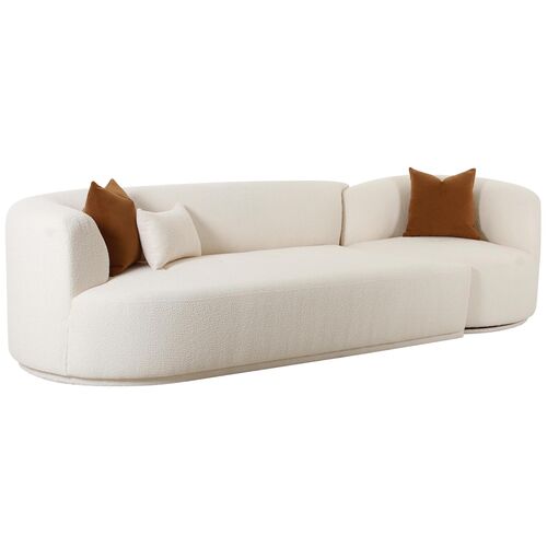 Kylan Boucle 2-Piece Modular Left-Facing Sofa, Cream