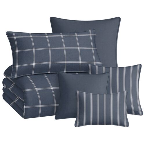 Riona Window Pane 8-Piece Duvet Cover Set Riona Window Pane 8-Piece Duvet Cover Set
