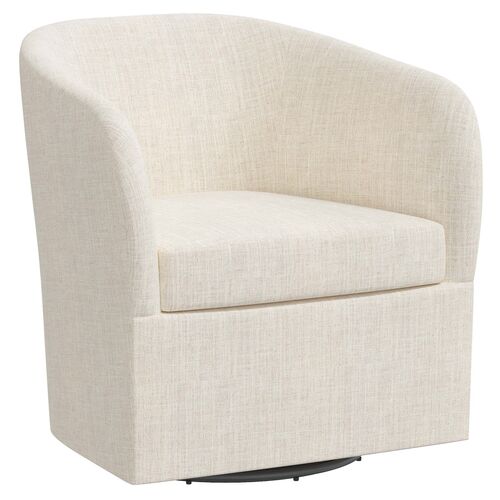 Zara Linen Swivel Chair~P77649277