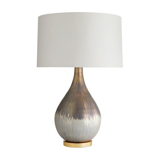Romy Glass Table Lamp, Silver/Bronze