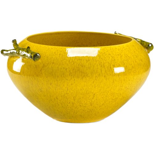Ceramic Garden Bowl, Yellow/Gold