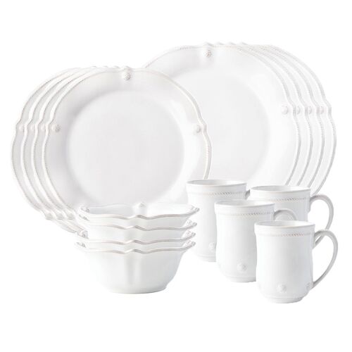 Berry & Thread Flared 16pc Place Setting, Whitewash