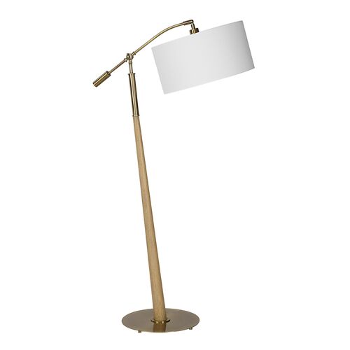 Alicia Floor Lamp, Brass/Natural