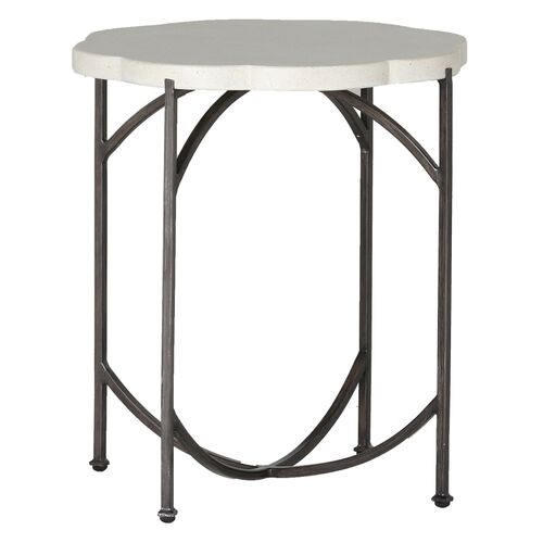 Gillian Outdoor Side Table, Gray/White Superstone~P77444608