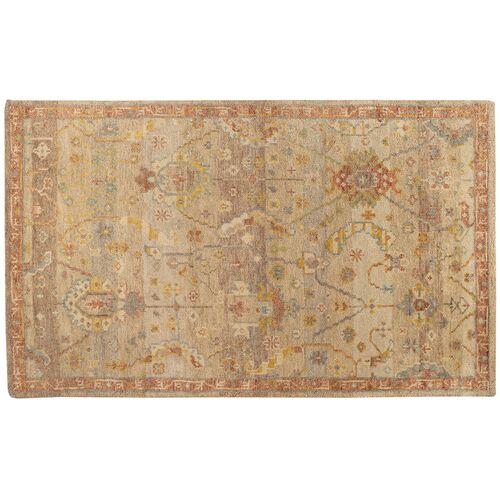 Nora Hand Knotted Wool Rug, Natural