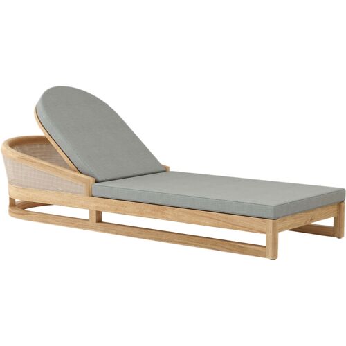 Avanta Outdoor Teak Chaise Lounge, Sunbrella