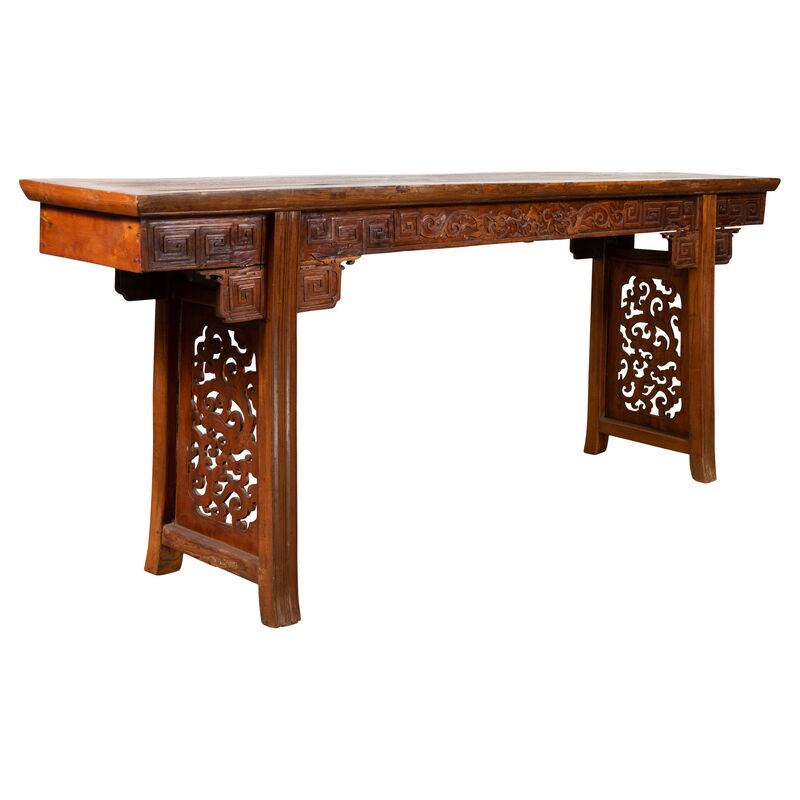 Chinese Antique Tall Altar Console Table