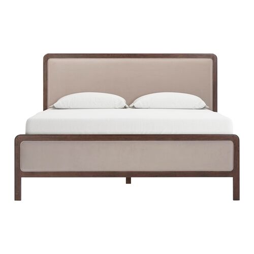 Noelle Wood Frame Upholstered Platform Bed, Velvet Noelle Wood Frame Upholstered Platform Bed, Velvet