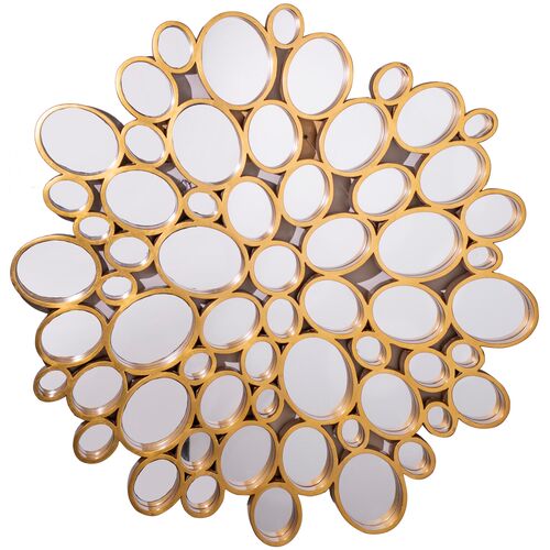 Lucia  Wall Mirror, Antiqued Gold