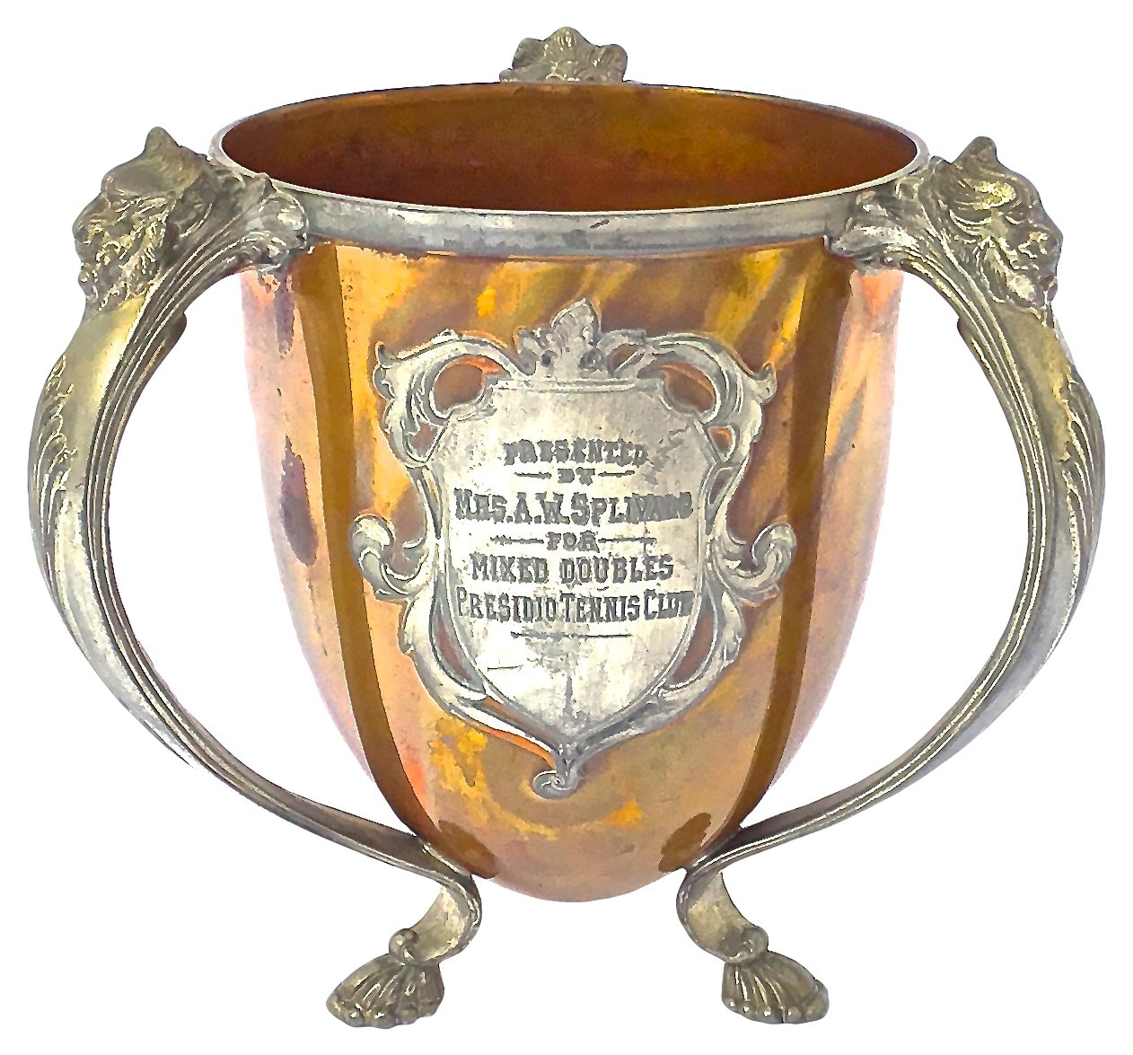 Tennis Silverplate & Copper Trophy Cup~P77347339