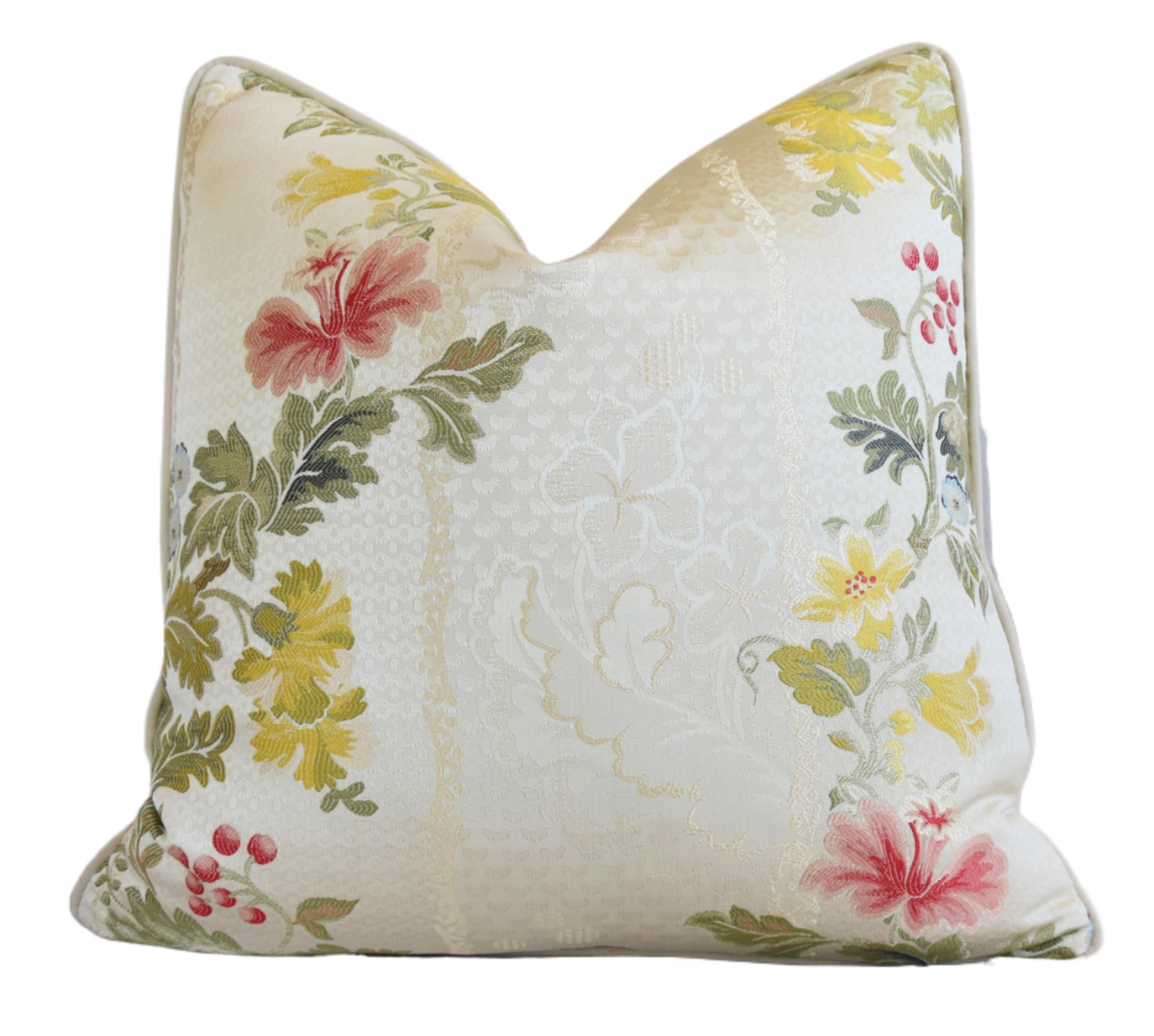 Old World Weavers Floral Silk Pillow~P77687982