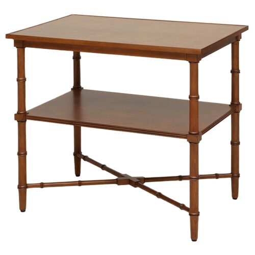 Hand-Carved Bamboo Pattern Side Table, Birdseye Maple Hand-Carved Bamboo Pattern Side Table, Birdseye Maple