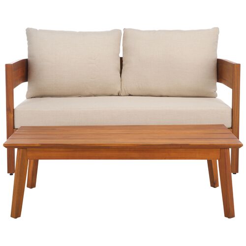 Romy Outdoor Loveseat Sofa and Table Romy Outdoor Loveseat Sofa and Table