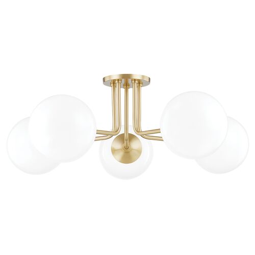 Marlowe Steel 5-Light Semi Flush