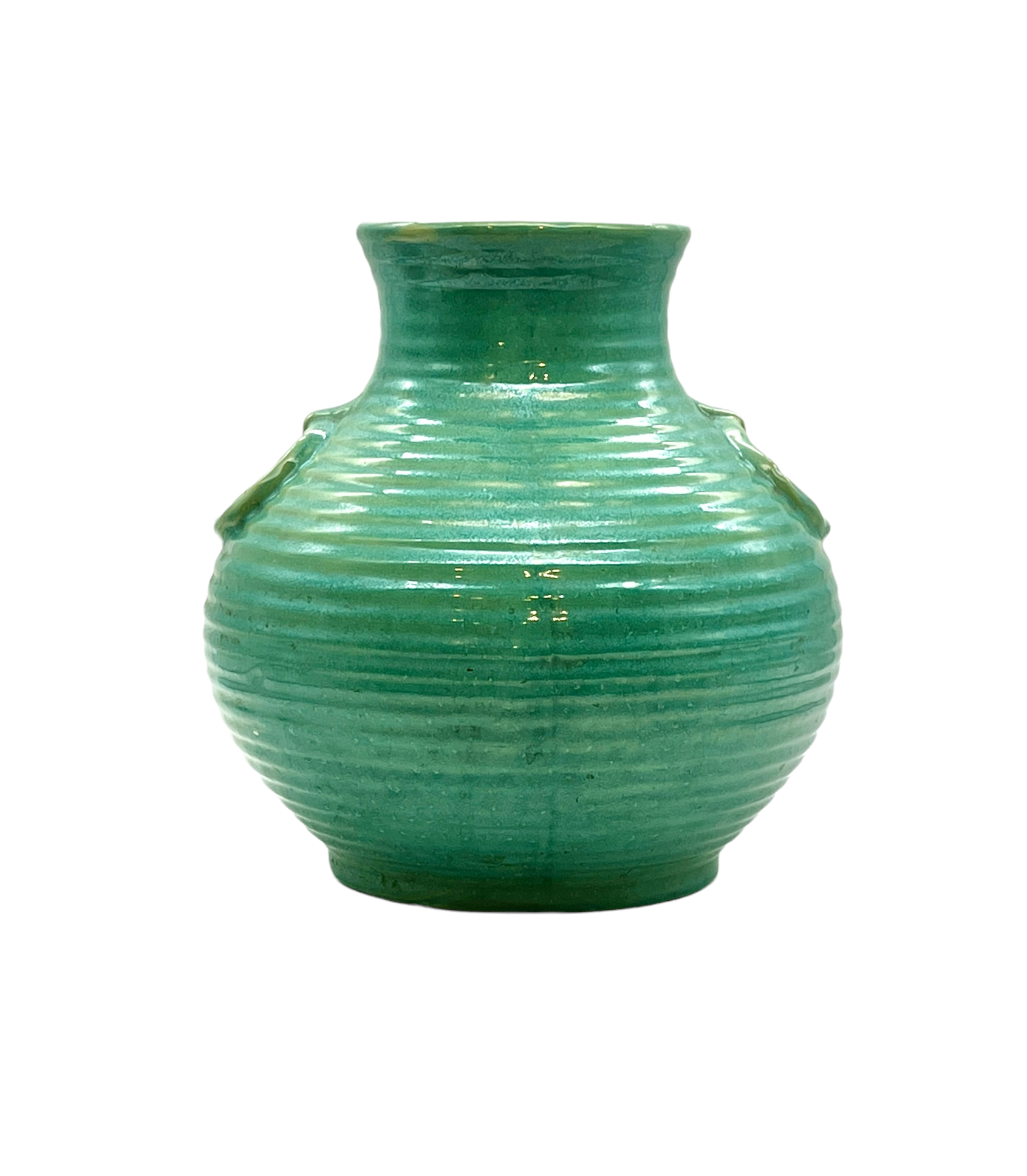 C. 1970s Teal Green Glazed Ceramic Vase~P77659262
