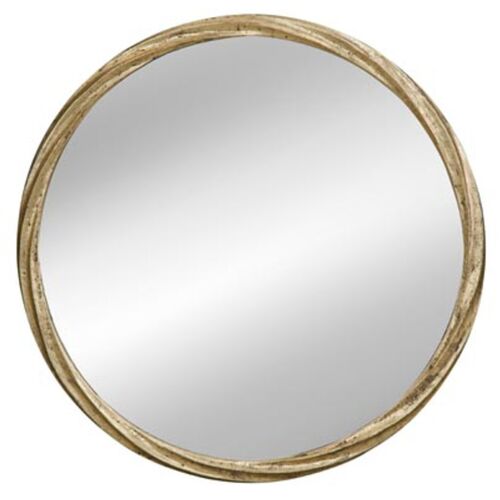Mark Twisted Frame 36" Round Wall Mirror, Gold