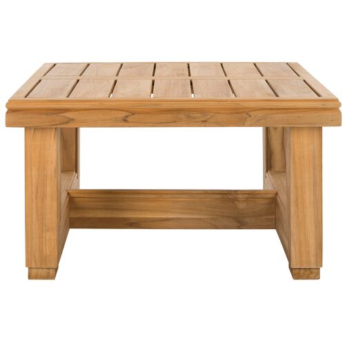 Finnian Outdoor End Table, Natural Teak