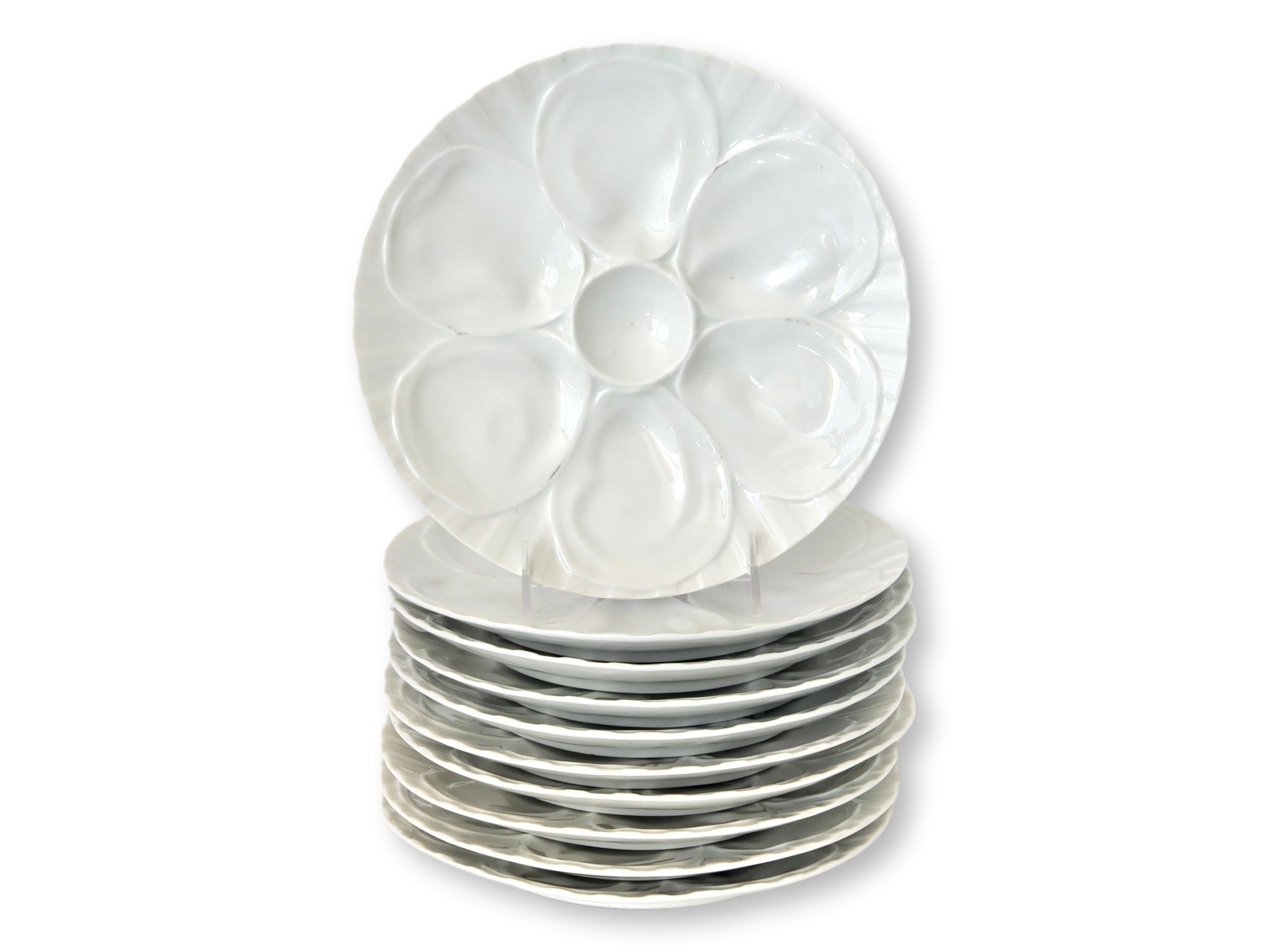 French Pillivuyt Oyster Plates, S/10~P77673708