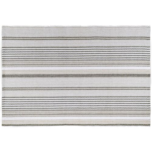 Gradation Ticking Handwoven Cotton Rug, Grey