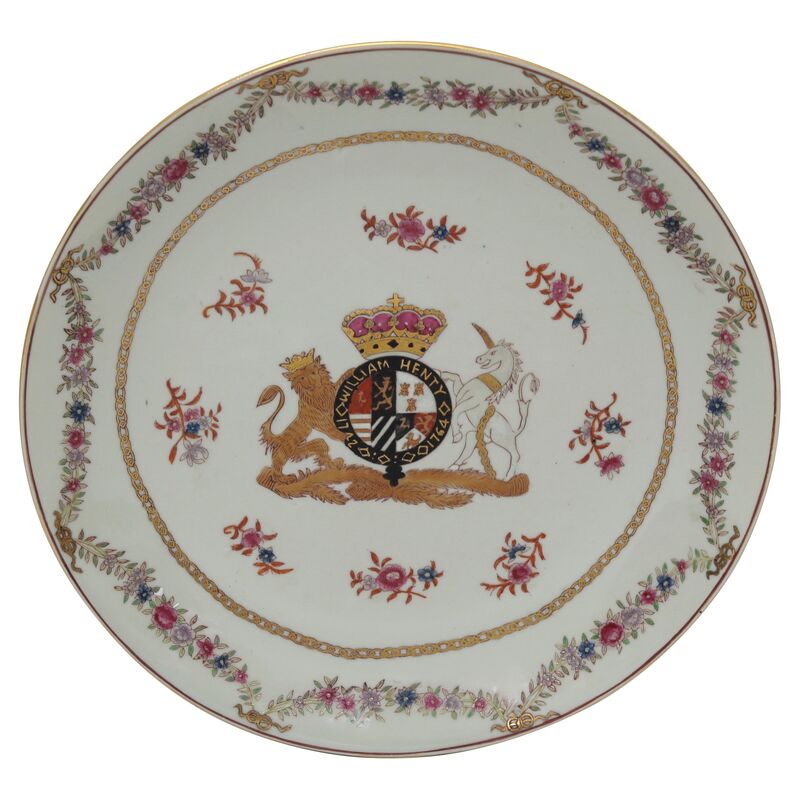 Chinese Export Coat of Arms Wall Plate