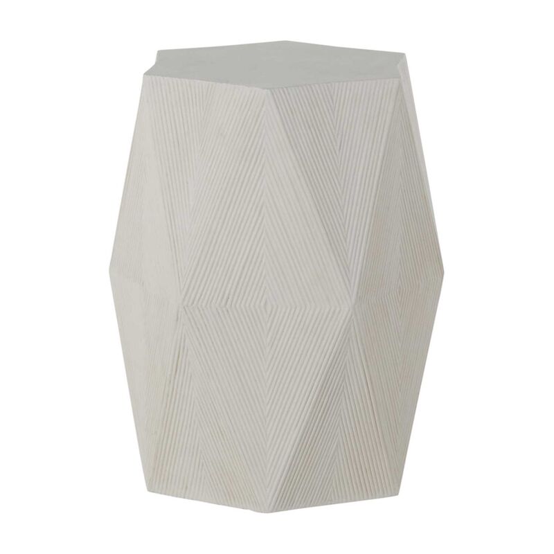 Albany Side Table, White Cast Stone