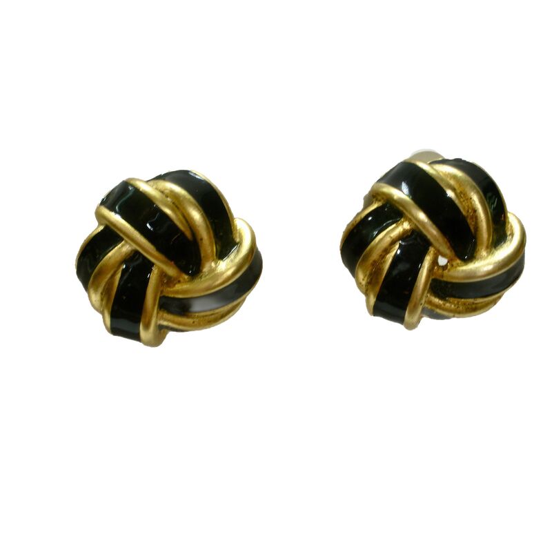 Givenchy Black & Gold Knotted Earrings