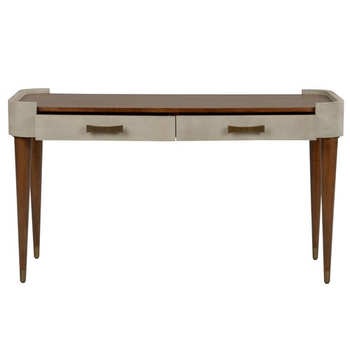 Frances 2-Drawer Desk, Walnut/Fog Frances 2-Drawer Desk, Walnut/Fog