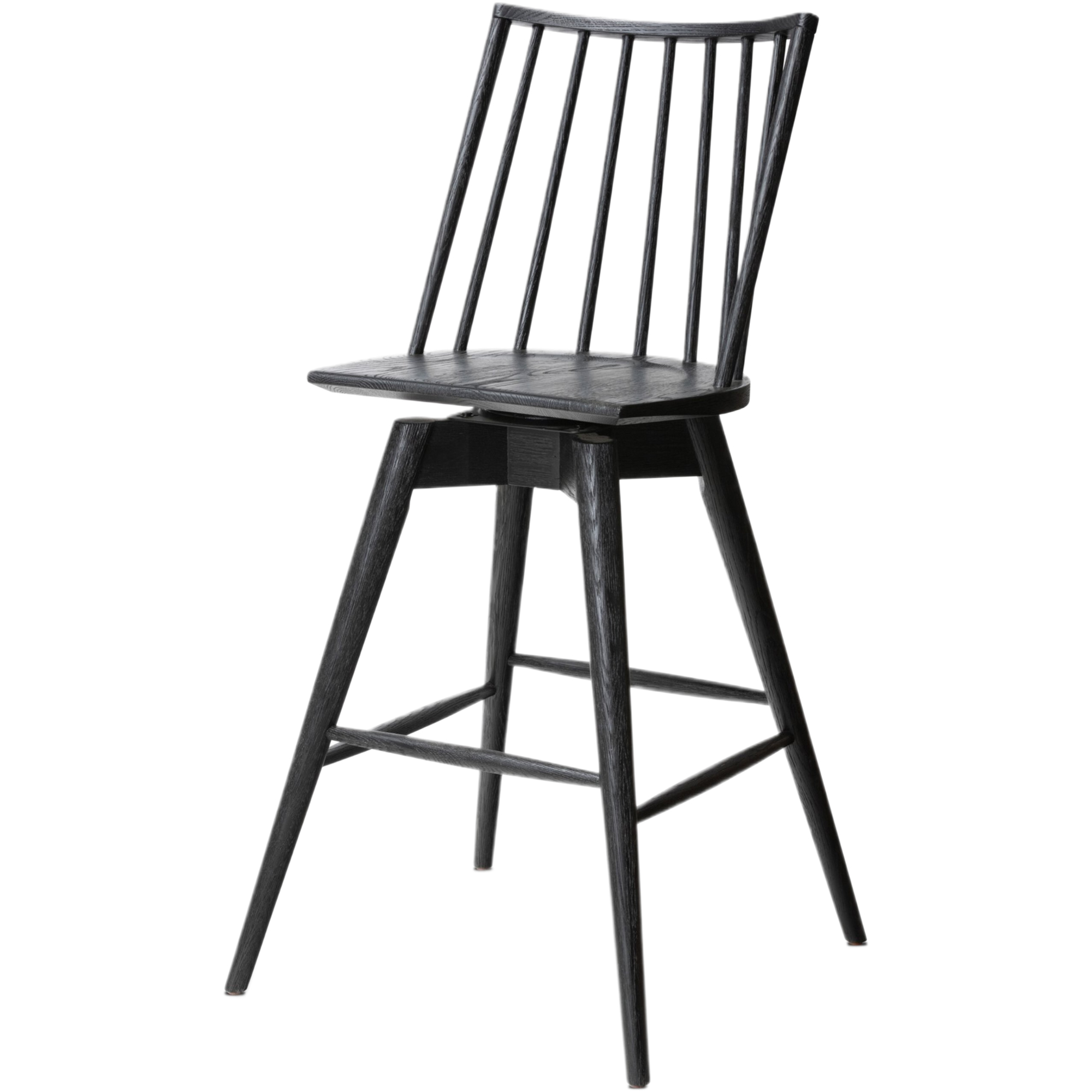 Brody Swivel Bar Stool, Black Oak