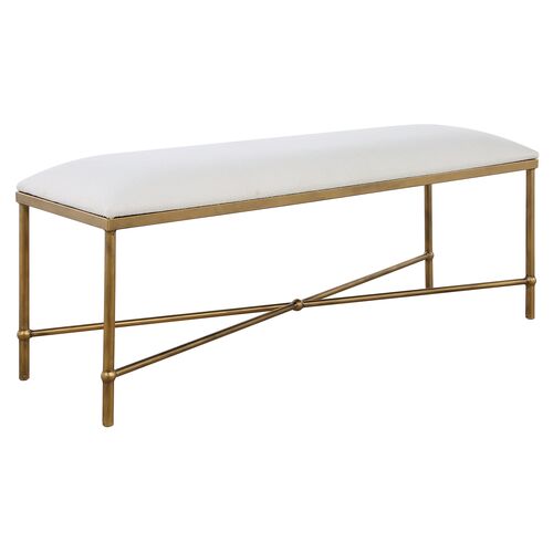 Nikolai Iron Bench, Textured White