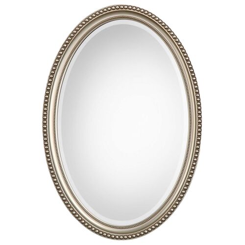Geneva Oval Wall Mirror, Silver~P64711744