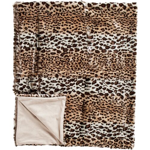 Rowan Faux-Fur Leopard Throw, Brown/Black Rowan Faux-Fur Leopard Throw, Brown/Black~P77636511