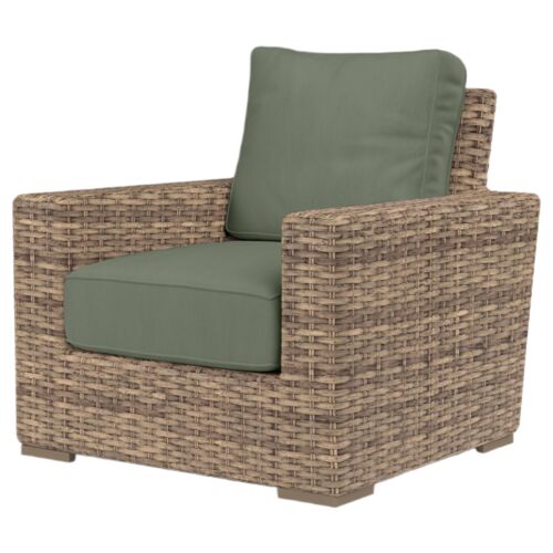 Naevia Outdoor Aluminum/Resin Wicker Club Chair