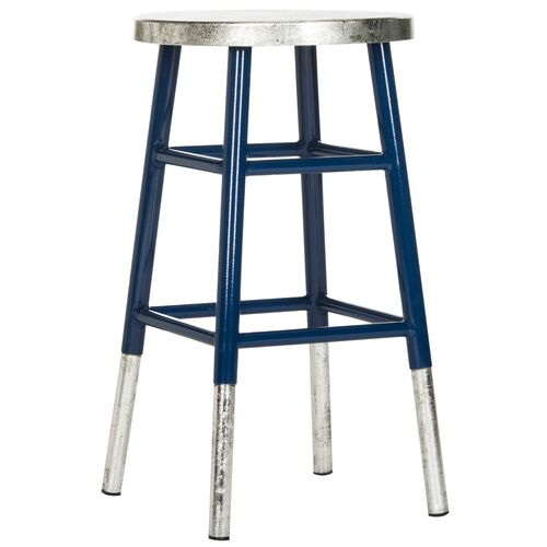 Silver Metal Counter Stools